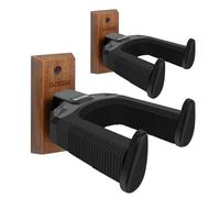 Gosizos Support Guitare Mural, Verrouillage Automatique Accroche Guitare Mural, Bois pour Support Mural Guitare pour Guitare Acoustique électrique, Basse, Banjo, Mandoline, Accessoires de Guitare