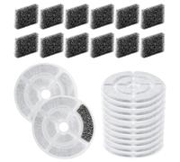 Gosknor 12pcs 17,6cm Filtres de Rechange pour Fontaine à Eau pour Chien, Charbon Actif Filtre Fontaine Eau Chien avec Éponge Compatible avec les Fontaines à Eau pour Chien SIBAYS et Kastty 9,5L