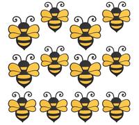 Gosknor 12pcs Autocollants 3D d'Abeille, 2 Tailles Décoration Murale Fête Abeilles Décorations Fenêtre Autocollants 3D Bumblebee Décorations et Cadeaux Fête Idéaux pour l'Artisanat Bureau et Fêtes