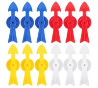 Gosknor 12pcs Fileuses Jeu Flèches, Pièces Rechange Plastique Qualité Supérieure Forme V Fileuses Jeu Flèches pour Jeux Société Activités Classe Projets Bricolage(Jaune, Bleu, Rouge, Blanc)