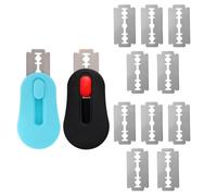 Gosknor 2 Pièces Grigne à Pâte Magnétique, Grigne pour Pain au Levain avec 10 Lames Remplaçables Coupe-Pâte en Acier Inoxydable pour Matériel de Panification (Bleu, Noir)