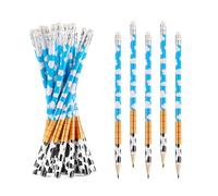 Gosknor 20pcs Crayons Inspirés des Jouets, en Bois Crayons d'Histoire Dessin Animé avec Gomme Mignon Crayon à Imprimé Vache pour Enfants Cadeaux de Fête École Fournitures Bureau Récompense Classe