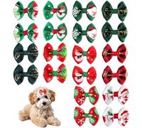 Gosknor 20pcs Noeuds pour Poils Chien de Noël avec Élastiques en Caoutchouc, Noeuds pour Chien Colorés Noeud Chiot Dog Bows pour Le Toilettage Quotidien des Animaux de Compagnie Pendant Les Festivals