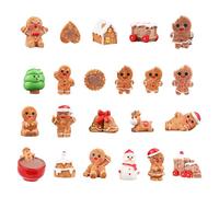 Gosknor 22pcs Figurines de Noël en Résine, Mini Décorations de Noël - Kit de Décorations Miniatures de Noël pour Jardin de Fées de Noël à Faire Soi-Même