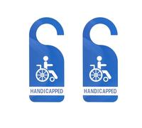 Gosknor 2pcs Panneaux de Stationnement pour Personnes Handicapées, 21,5 x 9 cm Étiquette Suspension Permis de Stationnement pour Personnes Handicapées Motif Fauteuil Roulant Évident