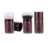 Gosknor 2pcs Pinceaux de Voyage Kabuki pour Blush, Pinceau de Maquillage Rétractable Portable Outil de Maculage pour Fond de Teint Crème Solaire Fournitures Cosmétiques pour Mélanger le Liquide