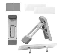 Gosknor 2pcs Support Relevable Clavier Pliable pour Bureau, Inclinaison Réglable Portable Mini Pieds Ordinateur Portable Rehausseur Ergonomique Clavier Ordinateur avec Patins Anti-Dérapants (Argenté)