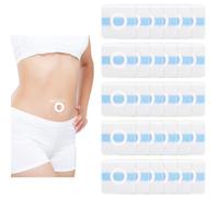 Gosknor 30pcs Pack d'Huile de Ricin pour Nombril, 6x6 cm Patchs Auto-Adhésifs à l'Huile de Ricin en Film PU Hautement Absorbantes Enveloppes Coussinets Compression Anti-Fuites, Sans Lavage