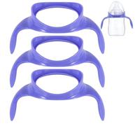 Gosknor 3pcs Poignées pour Lansinoh Biberons, Anti-Coliques Amovibles Porte Bouteille Prise en Main Facile Poignée Remplacement Accessoires pour Biberons Nouveau-Nés 5oz/8oz, Sans BPA