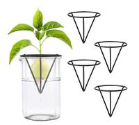 Gosknor 4pcs Démarreurs de Graines d'Avocat, Kits de Culture d'Avocatiers Triangulaires en Métal Support de Graines d'Avocat pour La Germination pour La Décoration de Table de Bureau à Domicile