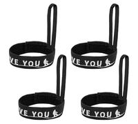 Gosknor 4pcs Sangle de Sécurité pour Gants de Sport, Sangle de Gants en Nylon Laisse de Gants de Ski Élastique Menottes de Gants Noires pour Gants Suspendus Sangle de Gants de Snowboard