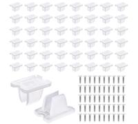 Gosknor 50pcs Pinces Lumineuses, Support de Bande LED avec 50 Vis Clips Fixation Néon Organiseur de Cordon Pratique pour Installation Bande LED 5-6 mm en Intérieur et en Extérieur