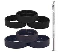 Gosknor 6pcs Cuir Véritable Passants de Ceinture, 3,1/3,2/3,3cm Cuir de Vache Loop Keeper avec Poinçon 4mm Support Sangle Anneau Bande pour Ceintures/Sangles 2,8 à 4cm Large