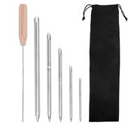 Gosknor 7pcs Kit d'Outils d'Épissure Corde, Outils FID 6-en-1 Acier Inoxydable avec Poussoir Sac Rangement pour Corde à Double Tresse 1/4" 5/16" 3/8" 7/16" 1/2" pour Récupération et Épissure Rapides