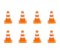 Gosknor 8pcs Mini Cônes Signalisation, Petits Cônes de Sécurité 3,5cm Mini Panneaux d'Avertissement Panneaux Sécurité Routière Barricades pour Scènes de Rue Miniatures