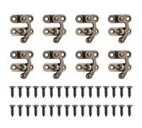 Gosknor 8pcs Mini Loquet à Fermoir Bras Oscillant, 33x28mm Bascule Gauche Droite Antique Loquet Crochet avec Vis Fermoir Verrouillage Pivotant pour Boîte Bijoux Valise Boîte Outils
