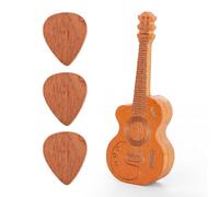 Gosknor Boîte pour Médiator, Bois Support de Médiators avec 3 Médiators Exquis Étui pour Médiators en Forme de Guitare Étui de Rangement pour Médiators pour Les Amateurs de Guitare