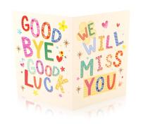 Gosknor Carte d’Adieu Géante avec Enveloppe, Texte We Will Miss You Goodbye Good Luck Livre d’Or Souvenir de Fête Cadeau de Départ pour Diplômé Collègue Ami Retraite Nouvel Emploi