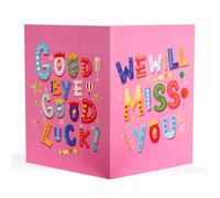 Gosknor Carte d'Adieu Bonne Chance, Grande Carte de Vœux 40x27cm avec Enveloppe Carte de Départ Félicitations pour Un Nouvel Emploi Carte Tu Nous Manqueras pour Un Collègue Retraite Hommes Femmes