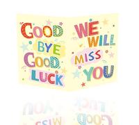 Gosknor Carte d'Adieu Humoristique pour Collègues, Grande Taille avec Enveloppe Départ à la Retraite Nouvel Emploi Déménagement pour Hommes et Femmes Collègues Amis