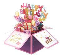 Gosknor Carte Pop-Up Joyeux Anniversaire, Cartes d'Anniversaire Multicolores en 3D avec Enveloppes et Carte de Voux Cadeaux de Cartes d'Anniversaire pour Les Amis de La Famille (11e)