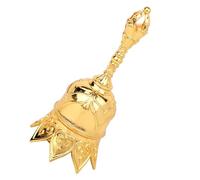 Gosknor Clochette Main Alliage de Cuivre, Cloche Dorée Extra Sonore Petite Cloche Lotus pour Personnes Âgées Chevet Dîner Méditation Église & Cadeau Mariage