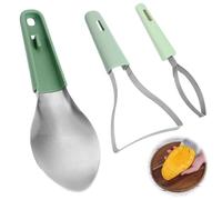Gosknor Coupe-Mangue 3 en 1, Acier Inoxydable Multifonction Trancheur de Fruits Éplucheur de Mangue Dénoyauteur pour Pastèque Fruit du Dragon Papaye Avocat Kiwi Ustensiles Cuisine