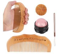 Gosknor Ensemble Peigne de Travail et Boule de Massage | Peigne de Naissance en Bois avec Rouleau de Massage Balle d'Acupression et Cordelette pour les Femmes Enceintes
