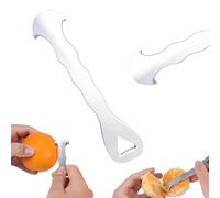 Gosknor Éplucheur d'Oranges, Outil d'Épluchage d'Agrumes en Acier Inoxydable Argenté avec Trou de Suspension Facile à Tenir Outil Pratique Fruits pour Oranges Citrons Mandarines et Pamplemousses