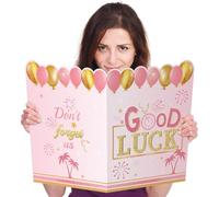 Gosknor Grande Carte de Départ à la Retraite, 55,5x36cm Carte de Voux d'Adieu avec Enveloppe Carte de Décoration de Fête de Retraite Carte de Livre d'Or Géante pour Retraités pour Collègues (Or Rose)