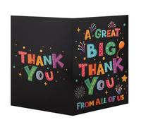 Gosknor Grande Carte de Remerciement, 40x27cm Carte de Remerciement Géante Colorée avec Enveloppe pour Patron Enseignant Personnel Cadeau d'Appréciation Géant (Noir)