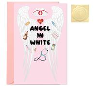 Gosknor Jolie Carte de Remerciement pour Médecin et Infirmières, Carte Remerciement Angle en Blanc avec Enveloppes pour le Personnel Infirmier Précepteur de l'Hôpital