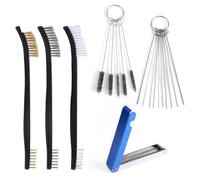 Gosknor Kit de Nettoyage de Carburateur, Kit Nettoyage Pointe Chalumeau 3 Brosses Polissage à Double Extrémité 5 Brosses 23 Aiguilles pour Pistolets Pulvérisateurs Moto Soudeurs VTT et Embouts