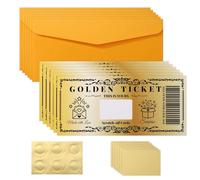 Gosknor Lot de 6 Cartes à Gratter Golden Ticket, Carte à Gratter Surprise Golden Ticket Polar Express avec Enveloppe Cadeau d'Anniversaire de Saint-Valentin de Noël pour Petite Amie Épouse Femme