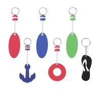 Gosknor Lot de 6 Porte-Clés Flottants pour Bateau, 4 Tailles EVA Haute Visibilité Étanche Accessoires Sports Nautiques en Plein Air Porte-Clés Flottants pour Sports Nautiques