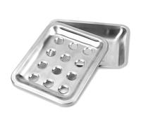 Gosknor Porte-Savon Double Couche en Acier Inoxydable Rectangulaire Argent avec Bac Drainage pour Évier Cuisine Lavabo Baignoire