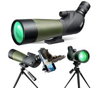 Gosky 20-60X60 HD - Scope de repérage avec trépied, sac de transport et adaptateur de téléphone, avec oculaire BAK4 coudé à 45 degrés pour tir à la cible, chasse, observation des oiseaux et des paysages sauvages