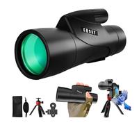Gosky Piper Télescope monoculaire HD 12 x 55 pour Adulte avec Prisme BAK4 et lentille FMC, monoculaire léger avec Adaptateur pour Smartphone adapté pour l'observation des Oiseaux et la Chasse (Noir)