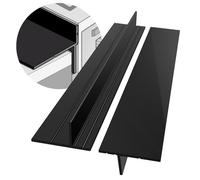 Gosmol Lot de 2 couvre-joints pliables en silicone pour cuisinière de 63,5 cm, bande d'étanchéité entre cuisinière électrique, comptoir, entretoise de four, noir