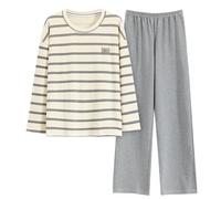 GOSO Ensemble de pyjama élégant en coton pour fille avec poches pour hiver/automne, 60n Gris, 11 ans