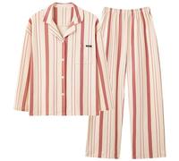 GOSO Girls Cotton Lot de 2 pyjamas PJS Button Down Ensemble de nuit à manches longues pour l'hiver et l'automne, 6f3 Rose, 15 ans