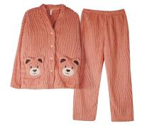 GOSO Pyjama d'hiver chaud en polaire pour fille de 8, 9, 10, 11, 12, 13, 14 ans, 08q Orange, 11 ans