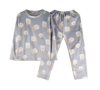 GOSO Pyjama d'hiver chaud en polaire pour fille de 8, 9, 10, 11, 12, 13, 14 ans, 6D1 Bleu, 15 ans