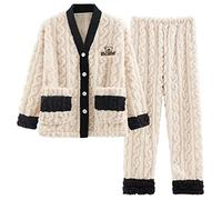 GOSO Pyjama d'hiver chaud en polaire pour fille de 8, 9, 10, 11, 12, 13, 14 ans, 78 W 1 Blanc, 13 ans
