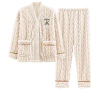 GOSO Pyjama d'hiver chaud en polaire pour fille de 8, 9, 10, 11, 12, 13, 14 ans, 78 W 2 Blanc, 11 ans