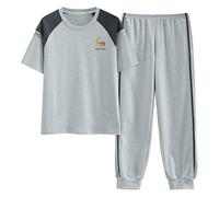 GOSO Pyjama fille 140 146 152 164 Pyjamas mignons pour adolescentes Imprimé dessin animé Hauts et pantalons longs Ensemble de vêtements de nuit pour fille, 15 ans