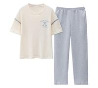 GOSO Pyjama pour fille avec pyjama et pantalon long, vêtements de nuit pour garçons de 8, 9, 10, 11, 12, 13, 14 ans, Beige (303), 13 ans
