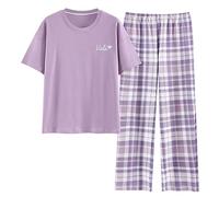 GOSO Pyjama pour filles 140 146 152 164 - Ensemble de pyjamas mignons pour adolescentes - Hauts imprimés de dessins animés et longs pantalons - Ensemble de nuit pour grandes filles, 15 ans