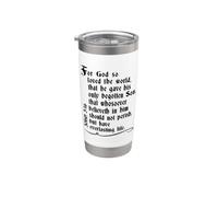 Gospel John 3:16 Verse entier dans la version King James KJV Gobelet isotherme en acier inoxydable double paroi