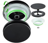 gospo Anémostat, valve à disque en plastique de qualité supérieure, diamètre 125 mm, valve de plafond ronde dans des couleurs universelles, canal de ventilation (noir)